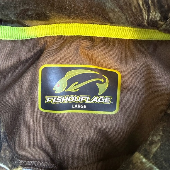 Fishouflage Men's Catfish Camo Cool Mornings Hoodie Size Large - Picture 4 of 5